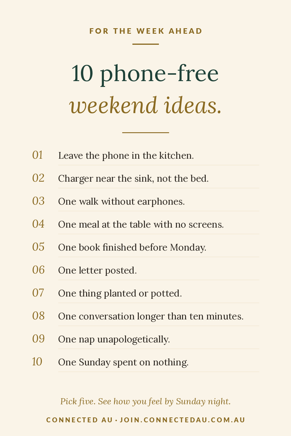 10 Phone-Free Weekend Ideas